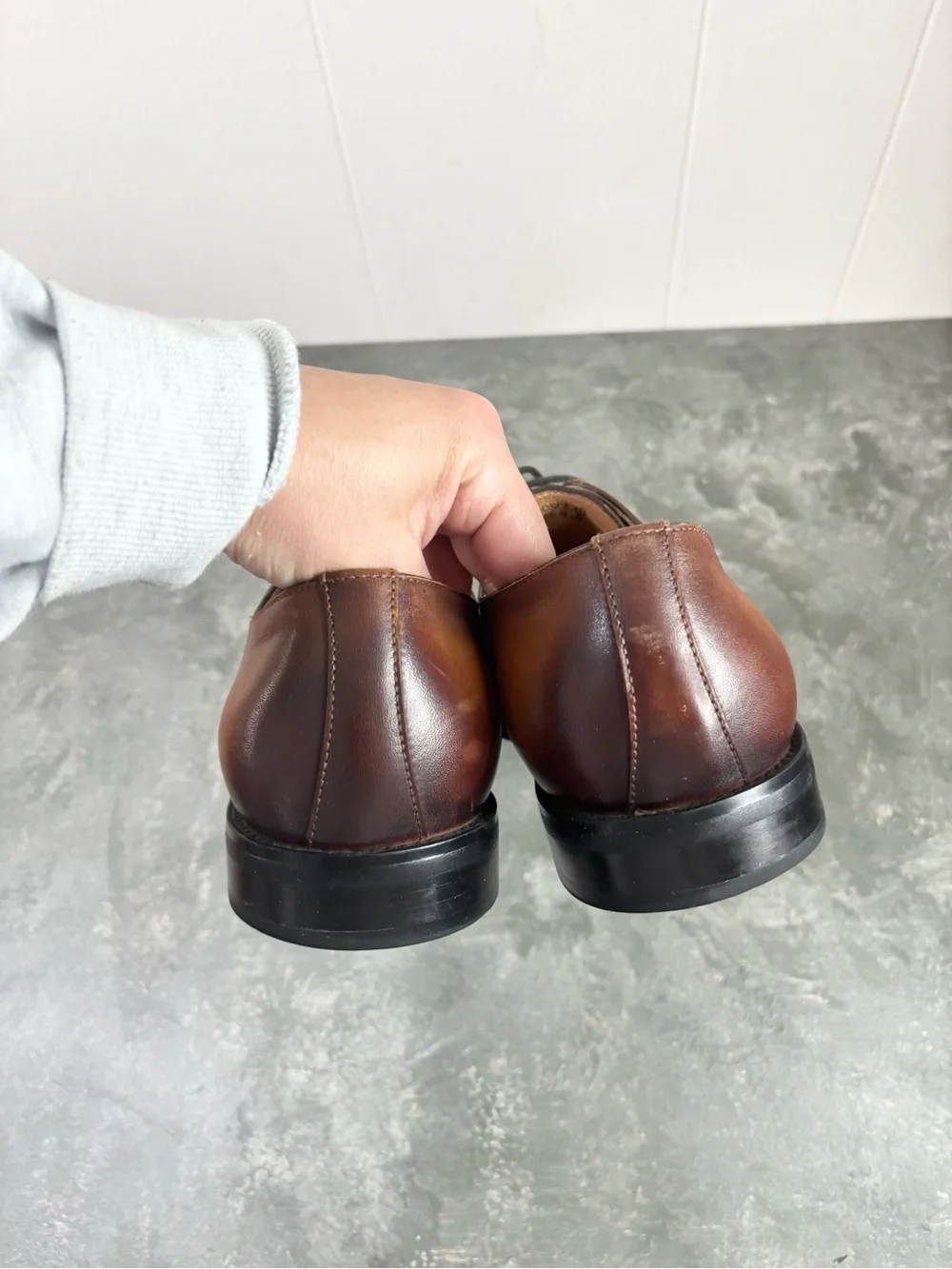 Hallow Unbind Men's Handmade Leather Dress Shoes Full Grain Size 9.5 US new